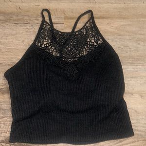 Mudd: black tank top with cross back